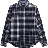 Superdry für Herren. M4011047A Lumberjack-Hemd blau (L), Lässig, Baumwolle, Langarm