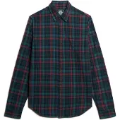 Superdry für Herren. M4010737A Hemd aus Bio-Baumwolle mit Vintage-Karo in navy (S), Lässig, Langarm, Nachhaltig, Marine