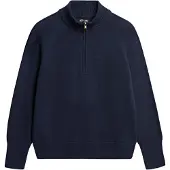 Superdry für Damen. W6110625A Classic-Pullover mit halbem Verschluss in Marineblau (XS), Lässig, Baumwolle