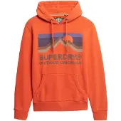Superdry für Herren. M2014240A Great Outdoors Entspannte Kapuze orange (XL), Lässig, Baumwolle, Langarm