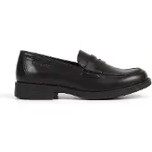 Geox J Agata D Leder Slip On Loafer-Schuhe in Schwarz für Junioren (35; Schwarz)
