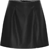 ONLY Lederimitatrock "ONLELINA FAUX LEATHER SKIRT OTW", Damen, Gr. S (36), schwarz, Web, Obermaterial: 100% Polyester, unifarben, kurz, Röcke Lederimitatrock