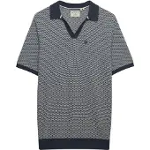 Superdry für Herren. M1110459A Polo Johnny Knitted navy (XL), Lässig, Baumwolle, Kurzarm, Marine