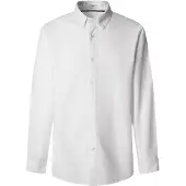 Pepe Jeans für Herren. PM3090816 Hemd Cluny weiß (M), Lässig, Baumwolle, Langarm