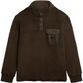Superdry für Herren. M2014258A Fleece Hochflor Fleece Half Zip braun (S), Lässig, Polyester