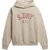 Superdry für Damen. W2012452A Athletic Essentials Relax beige Sweatshirt (L), Lässig, Baumwolle