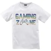 Kidsworld T-Shirt "GAMING ZONE" Kurzarm, Basic-Passform, mit Foliendruck