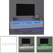 The Living Store TV-Schrank mit LED-Leuchten Weiß 195x35x40 cm