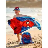 Marvel Strandset mit Handtuch, Kappe & Turnbeutel, Blau