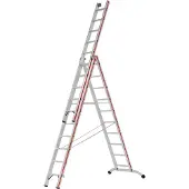 Hymer Stufen-Mehrzweckleiter 3-teilig, 2x10 Sprossen + 10 Stufen