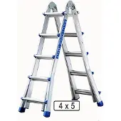 Vago-Tools Alu Leiter Klappleiter 4 x 5 Teleskopleiter Stehleiter Mehrzweckleiter
