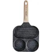 Klausberg 3-in-1 Marmorpfanne für Eier, Pfannkuchen, Pfannkuchengrill 18cm SCHWARZ KB-7816