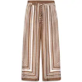 Bugatti Stoffhose , Damen, Gr. 36, Normalgrößen, braun (70, braun), 100% Viskose, bedruckt, normal, Hosen Stoffhose, mit grafischem Print aus Viskose
