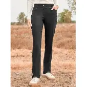 Inspirationen Webhose , Damen, Gr. 52, Normalgrößen, schwarz, 78% Viskose, 19% Polyamid, 3% Elasthan, unifarben, Hosen Webhose