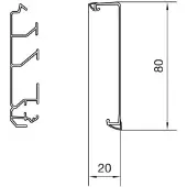 Hager SL20080219016 Sockelleistenkanal-Oberteil mit Weichlippe PVC zu SL 20x80mm verkehrsweiß - 2 Meter
