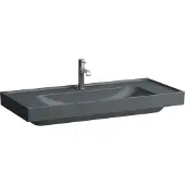 Laufen MEDA Waschtisch, unterbaufähig, 1000x460mm, Ablage beidseitig, 1 Hahnloch, ohne Überlauf, H8101197581111, Farbe: Graphit matt