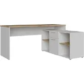 Die Möbelfundgrube Eck-Schreibtisch weiß Artisan Eiche 160 cm - CONTRA COSTA