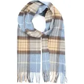 Suitable Geeigneter Herrenschal Kariert Merino Beige Blau