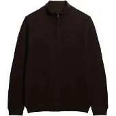 Superdry für Herren. M6110682A Jersey Texture Half Zip braun (L), Lässig, Baumwolle