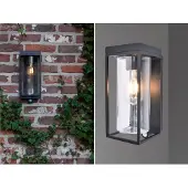 Lutec Solar-Außenwandleuchte FLAIR, schwarz, 29 cm, Sensor, IP44