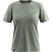 Salewa - Women's Eagle Minilogo AM T-Shirt - Merinoshirt Gr 40 grau