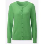 Casual Looks Strickjacke , Damen, Gr. 54, grün (apfel), 100% Baumwolle, unifarben, Strickjacken Strickjacke