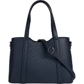 Cluty Henkeltasche "Damen echt Leder, Made in Italy", Damen, Gr. B/H/T: 31cm x 22cm x 11cm onesize, blau, Leder, leicht glänzend, unifarben, Taschen Henkeltasche, echt Leder, Made in Italy
