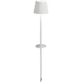 Zafferano Poldina Tragbare, wiederaufladbare Gartenleuchte mit Erdspieß, Weiß - Dimmbare LED-Außenbeleuchtung mit Touch-Funktion