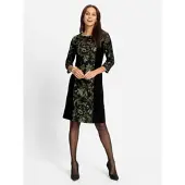 Witt Weiden Jersey-Kleid in schwarz-oliv-bedruckt | Gr.: 22