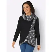 Inspirationen WITT WEIDEN Rollkragen-Shirt in schwarz-ecru-bedruckt | Gr.: 42