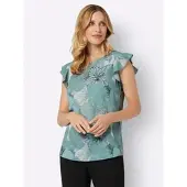 Sieh an! Blusentop in kalkmint-jade-bedruckt | Gr.: 46