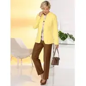 Classic Dog Jerseyblazer CLASSIC "Jersey-Blazer", Damen, Gr. 46, gelb (zitrone), 98% Polyester, 2% Elasthan, Blazer Jerseyblazer