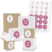 Itenga Adventskalender zum Füllen 24x Quader Würfel gemischt + Sticker (V03 Z41)