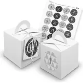 Itenga SET Adventskalender Würfelboxen weiß + Garn + Anhänger (V26) + Motiv Z25