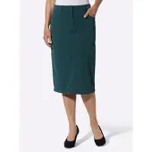 Inspirationen Cordrock , Damen, Gr. 25, petrol, 100% Polyester, unifarben, wadenlang, Röcke Cordrock