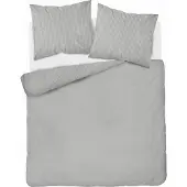 Detexpol Satin Bettwäsche Set 160x200 Glatt Gestreift Premium Hellgrau