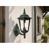 Meine Wunschleuchte LED Außenwandleuchte Grün, nostalgische E27 Wandlaterne stehend, Höhe 44cm