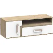 Feldmann-Wohnen Lowboard Apetito TV-Unterschrank 120x40x42cm Eiche hell / weiß