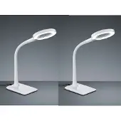 Meine Wunschleuchte LED Schreibtischlampen Set weiß mit Lupe, Tischlampen mit 3-fach Touchdimmer