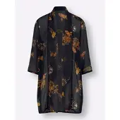 Sieh an! Longbluse in schwarz-ocker-bedruckt | Gr.: 50