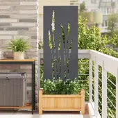 Syfax Garten Sichtschutz-Leinwand Floral Anthrazit 50 x 140 cm