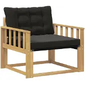 Syfax Outdoor-Sofagarnitur Massives Akazienholz und Textilene Weiß