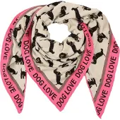 Zwillingsherz Dreieckstuch "Summer Lacey", Damen, pink (beige pink), Strick, Baumwollmischung, mehrfarbig, Modetücher Dreieckstuch, Feinstrick, Leomuster, Neonkante