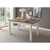 IMV Landhaus Esstisch Wohnzimmertisch Provence 160-200x90cm pinie weiß eichefarben hell