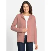 Inspirationen Strickjacke , Damen, Gr. 46, rot (rosenholz, meliert), 50% Viskose, 25% Polyester, 25% Polyamid, meliert, Strickjacken Strickjacke
