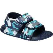 American Club Kinder EVA Sandalen Klettverschluss Camouflage leichte Badeschuhe bequem, Navy 30