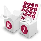 Itenga SET V42 Adventskalender Würfelbox mit Griff Weiß + Zahlensticker Z49