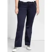 Sheego Bootcuthose , Damen, Gr. 40, Normalgrößen, blau (marine), 97% Baumwolle, 3% Elasthan, unifarben, Hosen Bootcuthose