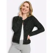 Sieh an! Strickjacke in schwarz-grau-meliert | Gr.: 40