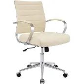 CLP Bürostuhl höhenverstellbar Oakland, Drehstuhl mit Wippfunktion, Schreibtischstuhl drehbar 360 Grad mit Leichtlaufrollen, mit Rückenlehne, Farbe: creme, Material: Stoff
